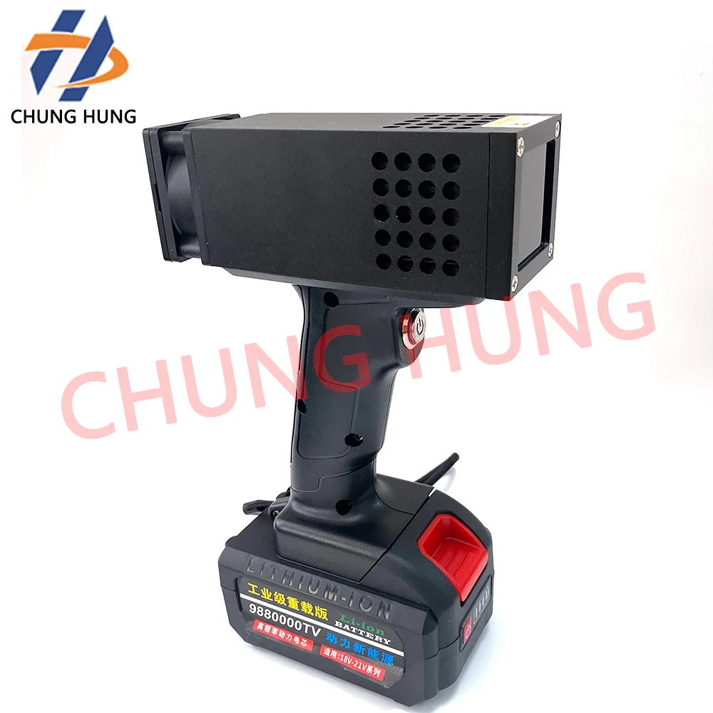 Rechargeable portable UV LED lamp for automotive paint curing inspection and metal plate grayscale defect detection