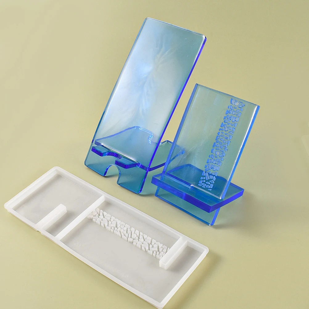 

2 Pcs St Mold Smartphone Tablet Clay Bracket Silicone Jewelry Accessories Phone Mount Casting Mold Reusable Durable Fadeless