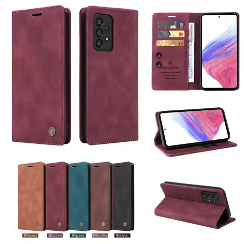 Business Leather Wallet Case For Coque Samsung Galaxy A72 A52 A52S A32 A22 A22S A12 A71 A51 A31 A21S Flip Book Phone Cover Funda