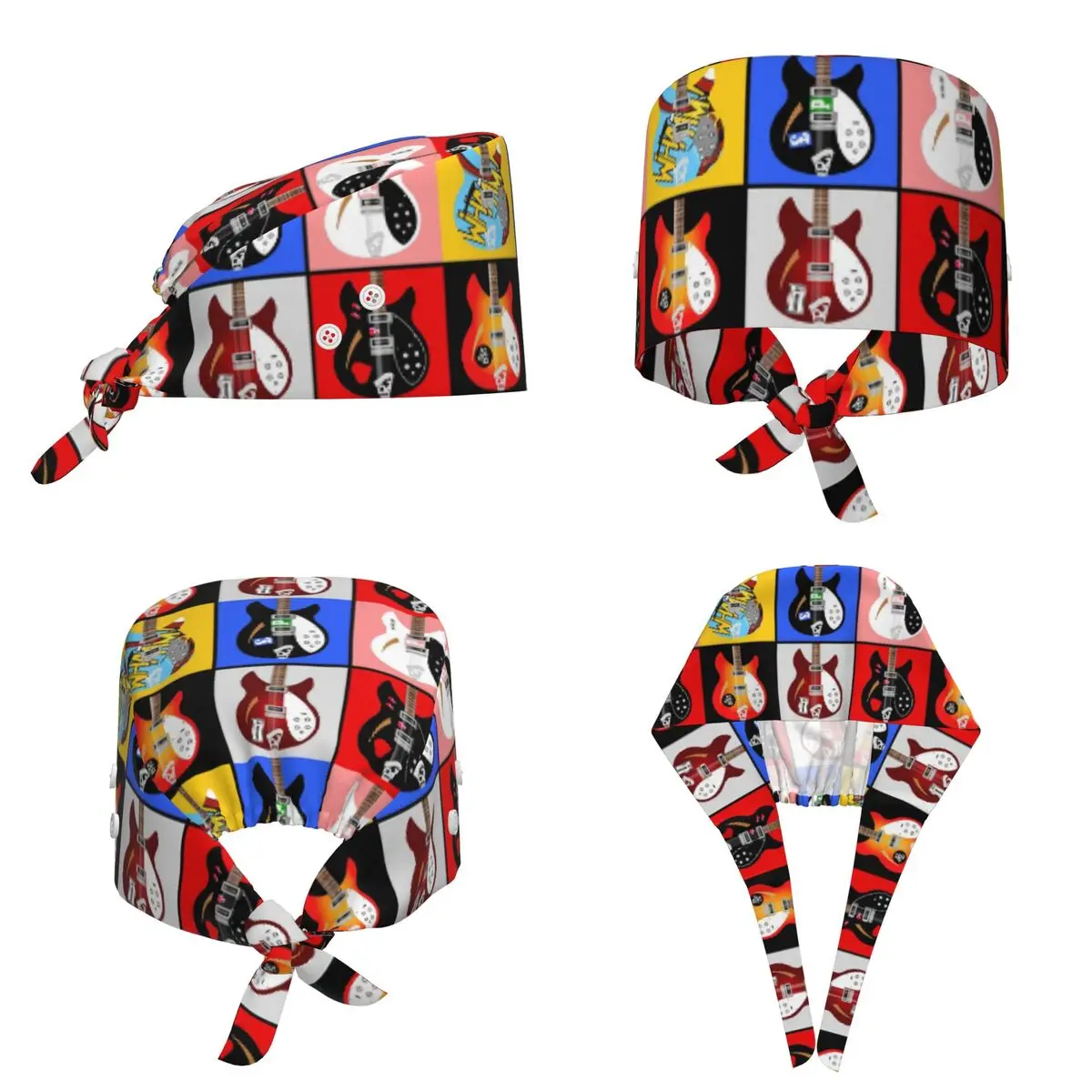 Paul Weller's Rickenbacker 330 Guitar Collection Scrub Hat Doctor Working Surgical Cap Unisex Adjustable Nursing Caps Dentist