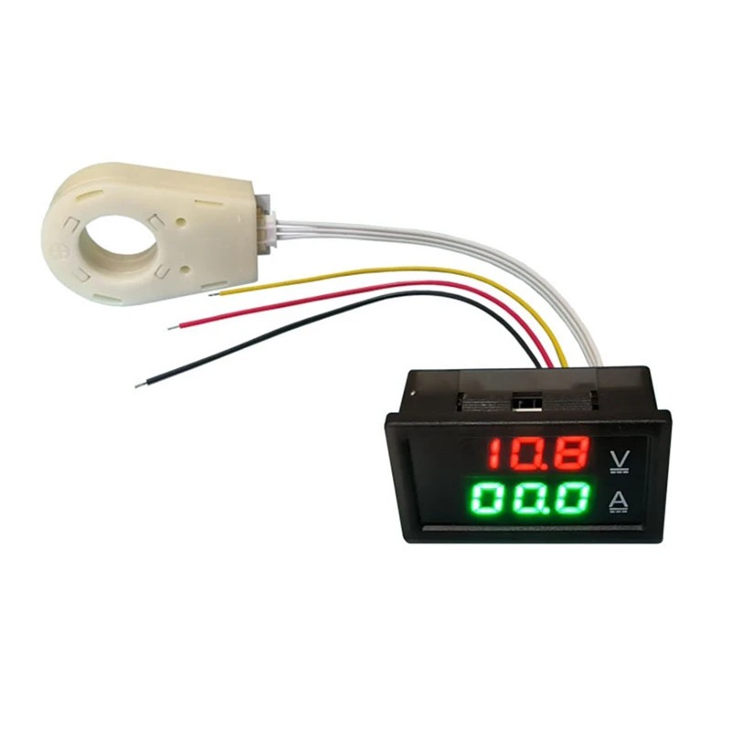 Hall Ammeter Voltmeter DC 0-300V 200A Battery Monitor LED Digital Current Voltage Meter 12V 24V 36V 48V 60V Car Durable