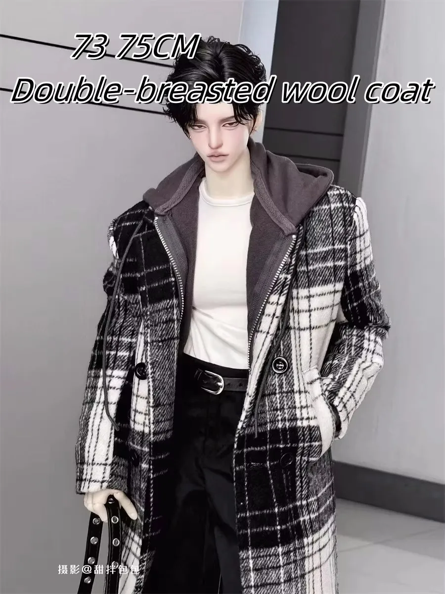 

Двубортные шерстяные пальто выше колена, зимние предметы первой необходимости BJD, в наличии, мягкие матовые, черные, коричневые, красивые аксессуары для кукол ID75 для мальчиков