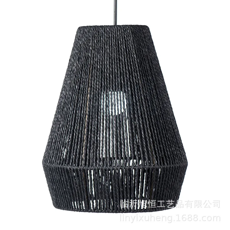 Unique Pendant Chic Handmade Artistic Shade Lamp Boho Lighting Fixture Woven Cover Paper Creative Lampshade Decorative Light