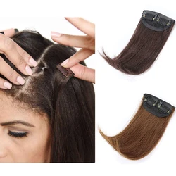 Extensions de cheveux naturels pour femmes, postiche sans couture, coussretours de racine épaissi, coussin moelleux, perruque