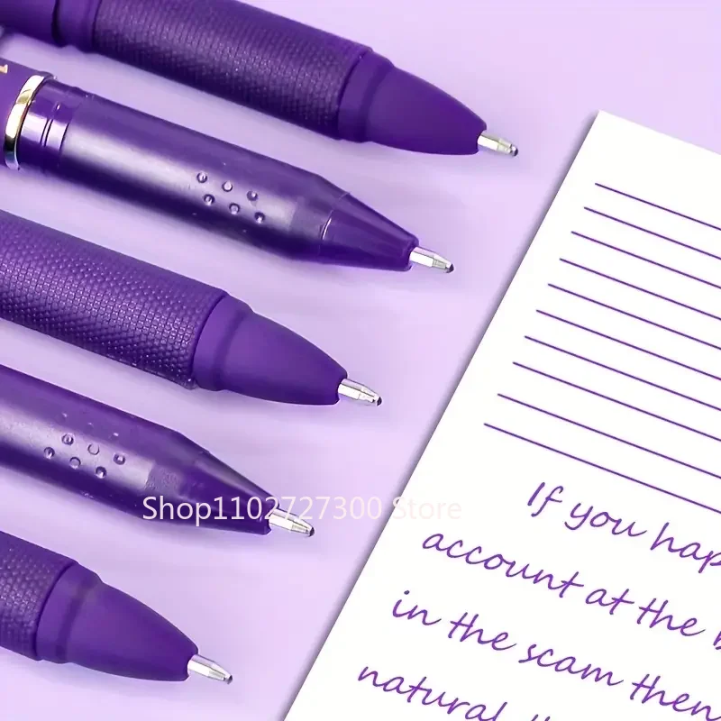 Purple Ink Gel Canetas para Escrita, Grande Capacidade De Recarga, Material De Escritório, De Volta Para A Escola, 1.0mm, 1Pc, 3Pcs