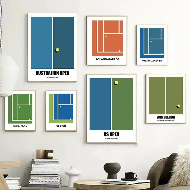 Minimalist Tennis Grand Slam Posters Australian US Open Sport Ball Wall Art Canvas Painting for Modern Living Room Home Decor