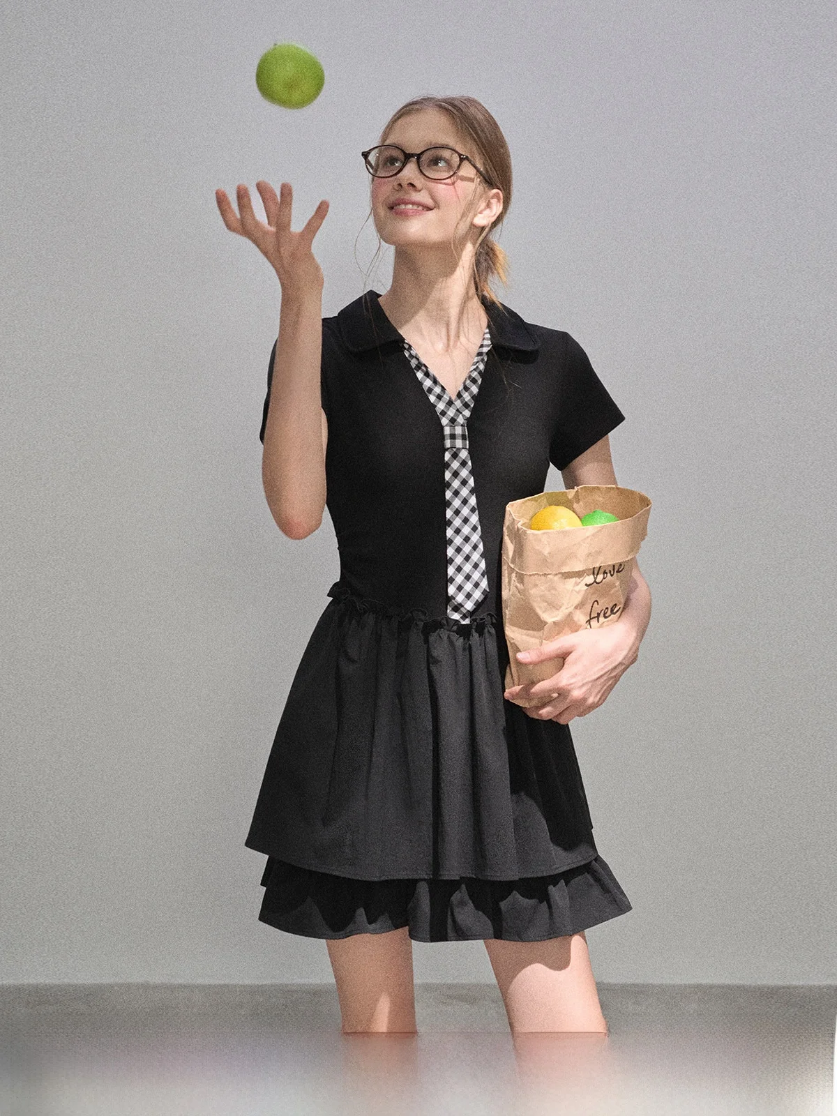 

Летняя женская юбка А-силуэта в клетку с завязками на талии, повседневная, с высокой талией, для офиса