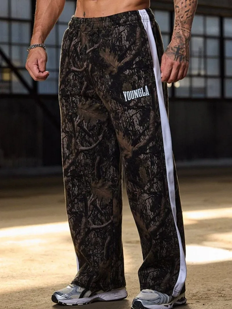 new Young American trendy sweatpants collaboration anime joggers cotton terry print wide-leg casual pants hip-hop street pants