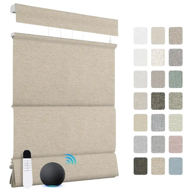 Fast Shipping Motorized Top Down Bottom UP Roman Shades Alexa Google Timing Phone APP Control Cordless Roman Blinds For Window