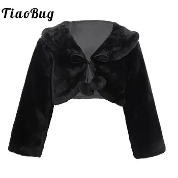 Zimowy płaszcz dla dziewczynek ze sztucznego futra z długim rękawem dla dziewczynek w kwiaty Kurtka na formalną okazję Kurtka na studniówkę Dziecięca koperta na wesele