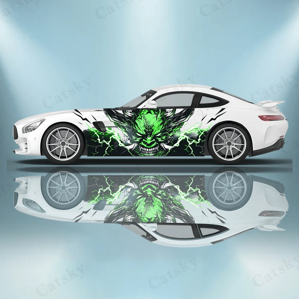 

Lightning Green Demon Car Vinyl Wraps Decal Self-adhesive PVC Sticker Suitable for Trucks SUV Decoration Auto Accessories Gift
