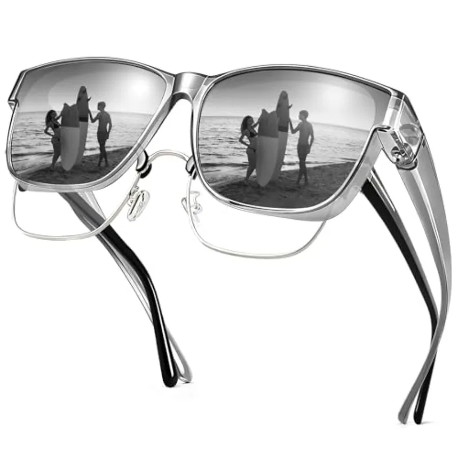 

Polarized Sunglasses Fit Over Glasses for Men Women, Oversized Square Sun Glasses UV400 Protection