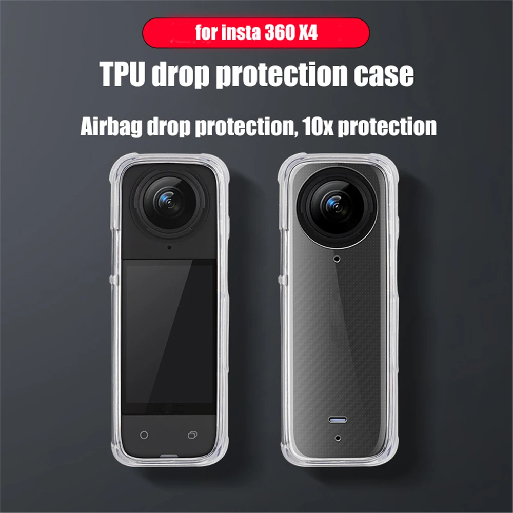 

TPU Case For Insta360 X4 Body Protective Cover Anti-Slip Anti-Scratch Soft Cover For Insta 360 X4 lanyard Camera Accessories