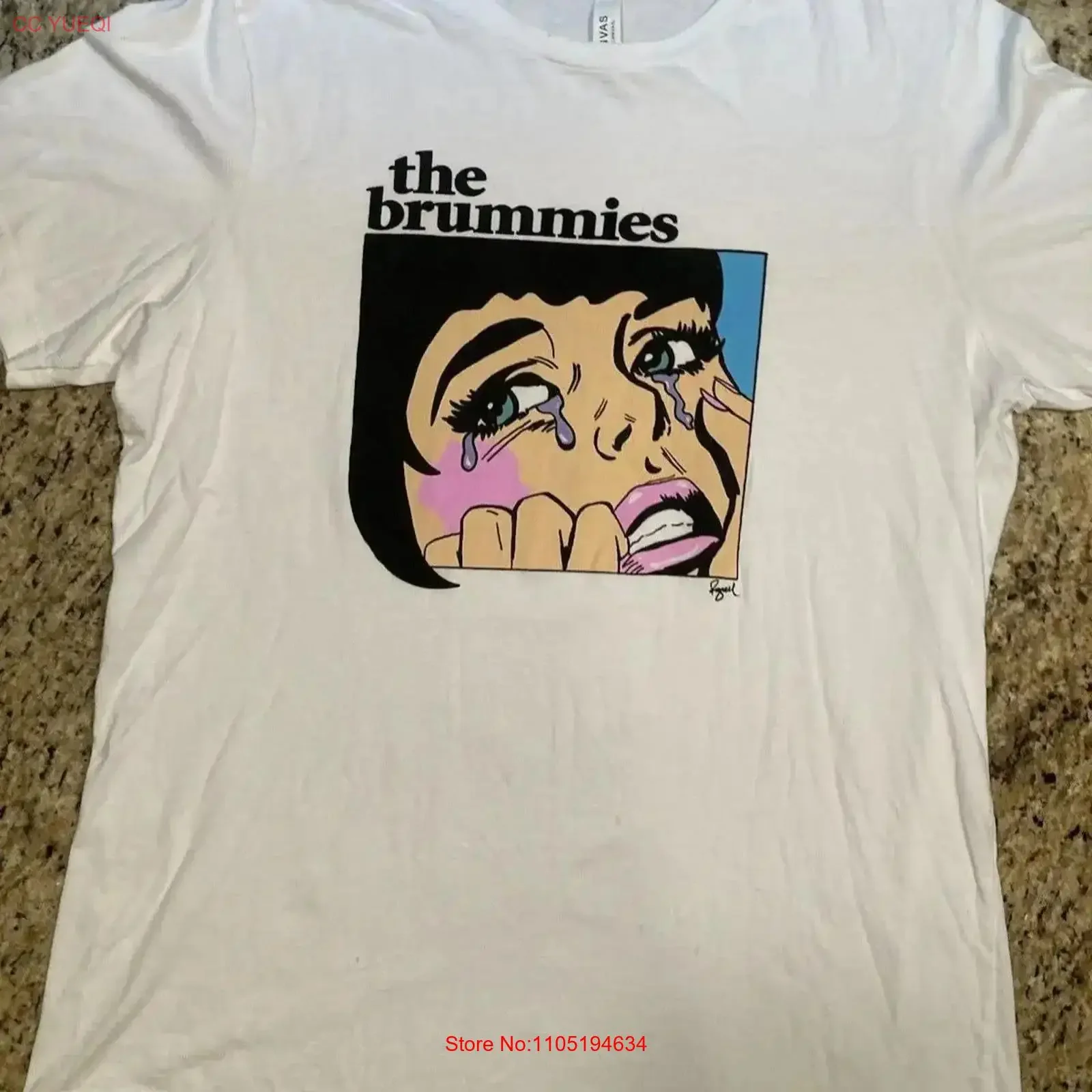 تي شيرت Brummies NWOT عتيق مغسول مريح وممتد أنيق مصمم ملابس كاجوال قابلة للتنفس للجنسين