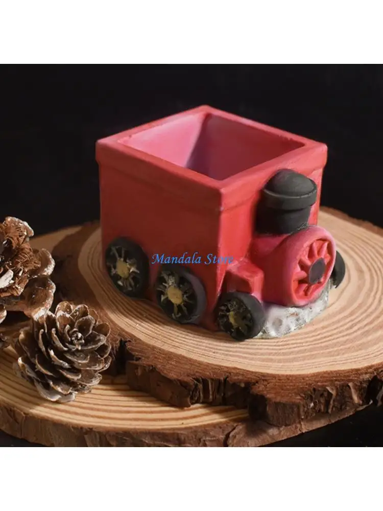 

U2JC Bus Shaped Flower Pots Molds Succulents Plant Molds Storage Box Plasters Molds