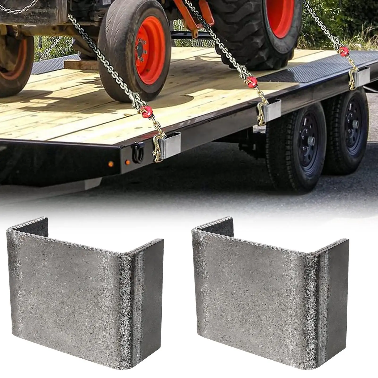 Trailer Stake Pockets 6 Pieces Weld On Carbon Steel Tie Down Trailer Side Bracket For 2x4 Inch Stakes Truck Bed Side Board