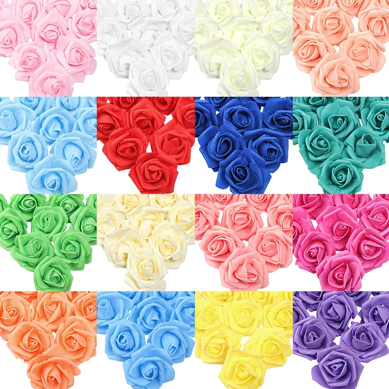 20/50 Stücke 5 cm Schaum Rose Kopf Künstliche Teddybär Rosen Blume Handgemachte DIY Geschenk Dekoration Hochzeit Party Weihnachten wohnkultur – Detail 6