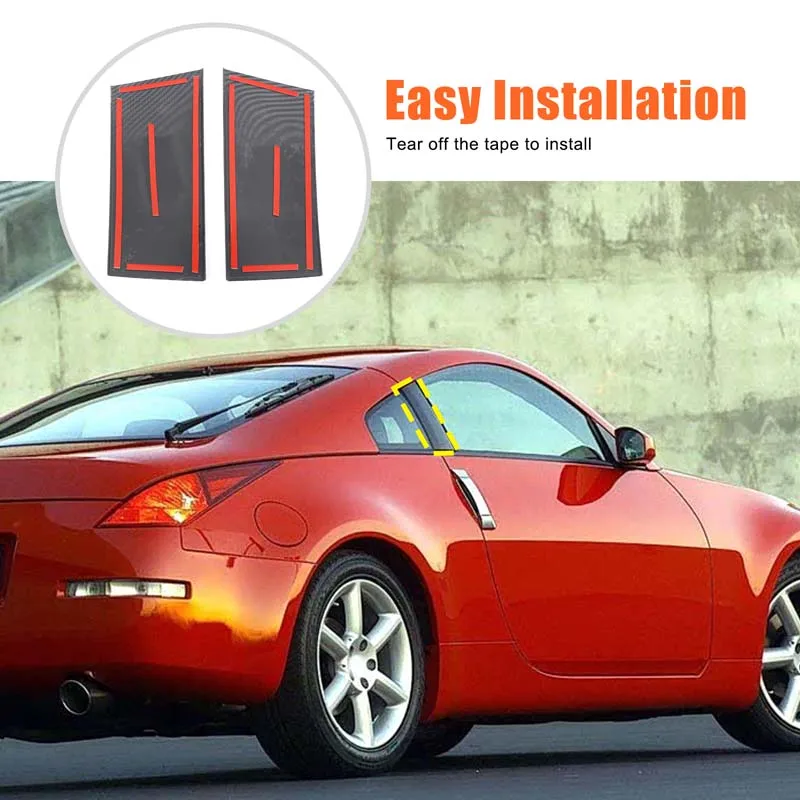 

2Pcs ABS Carbon Fiber For Nissan 350Z 2003-2006 Car window center column decorative board sticker car protection accessories
