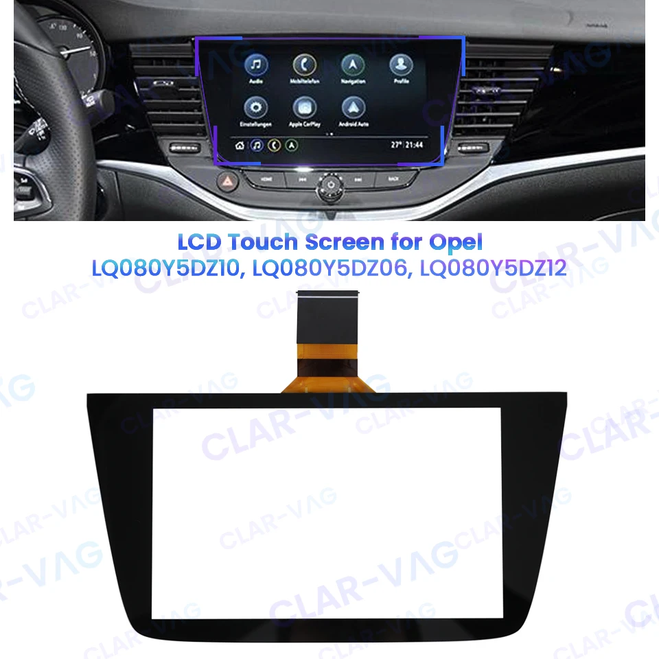 8.0 inch LCD Touch Screen for Opel Astra K Car Radio DVD Player GPS Navigation LQ080Y5DZ10 LQ080Y5DZ06 LQ080Y5DZ12