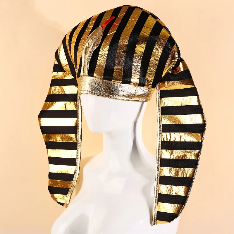 

Halloween Easter Show Party Hat Egyptian Gold Hat Pharaoh Hat Egyptian Pharaoh Hat Spooky Snake Head Hat
