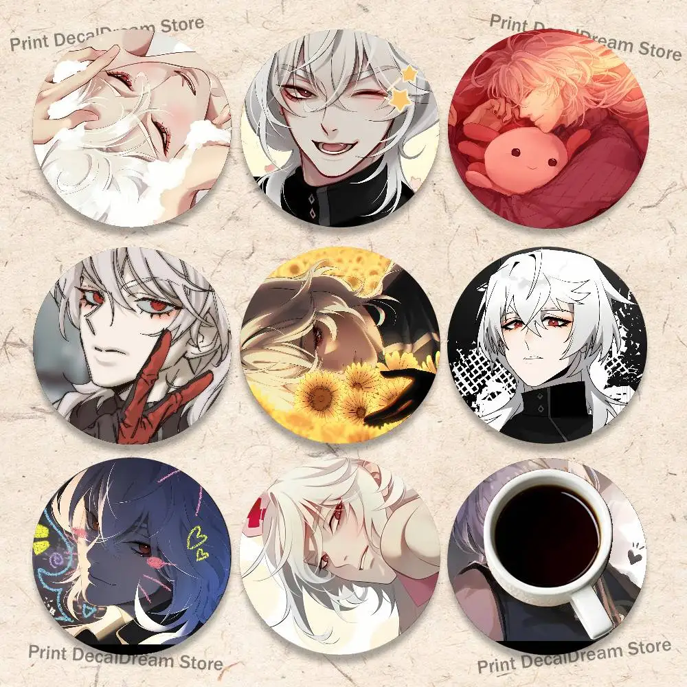 

A D-Date with D-Death 2D Pattern round Wooden Coaster Decorative Coffee Cup for Use in Coffee Shops Bars Wine Beer