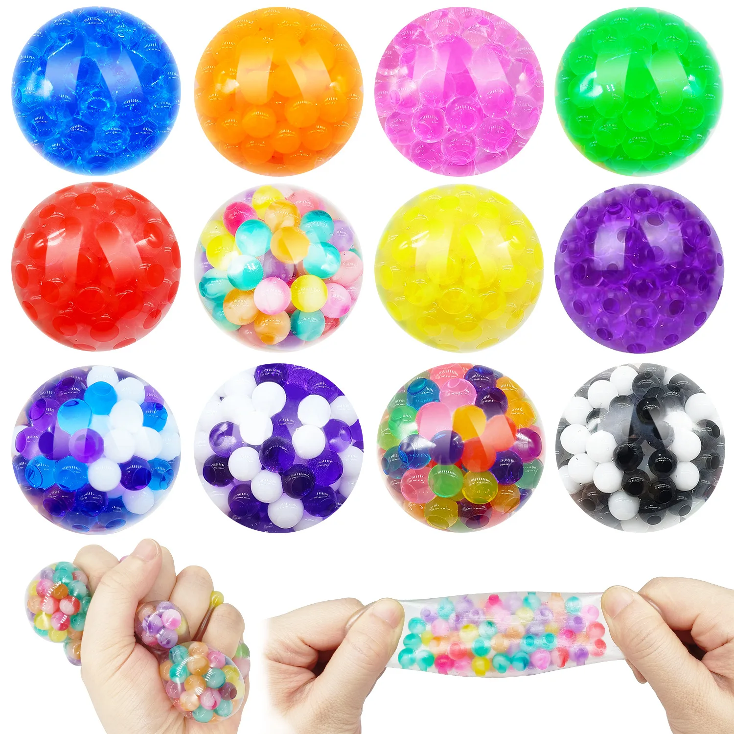 5 قطعة/الحقيبة كرات الإجهاد قرصة ضغط تململ لعبة العنب الكرة الضغط تنفيس الكرة لعبة الأطفال الكبار الإجهاد الإغاثة بالونات المياه