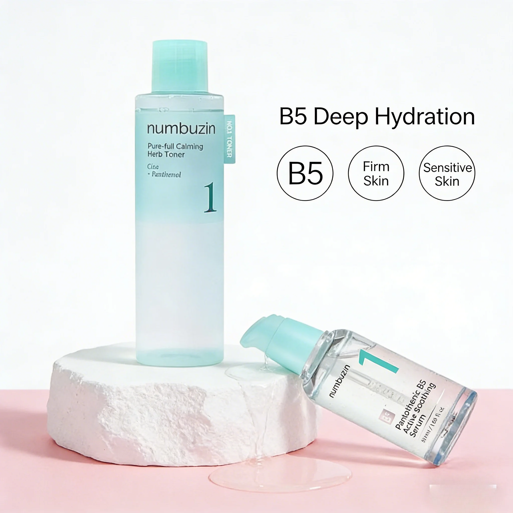 Tónico Suavizante con Vitamina B5, Serum Numbuzin No 1, Extracto Puro de Centella Asiática, Reparación de la Barrera Herbal, Hidratación Profunda, Cuidado de la Piel