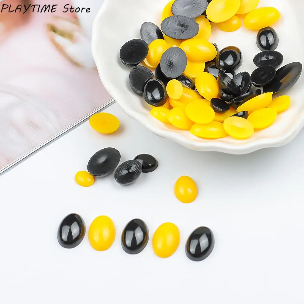 100Pcs Oval Flat Black/Yellow Plastic Safety Flat Noses for Dolls Making Toys Bear Dolls Eyes Amigurumi Doll Accessories