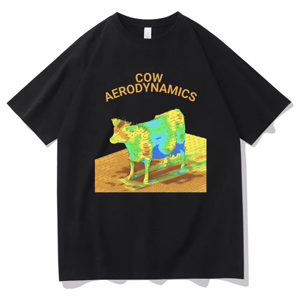 

Cow Aerodynamics Funny Meme T Shirts Men Women Casual Pure Cotton Tshirt Men's Summer Novelty Oversized T-shirts Short Sleeve