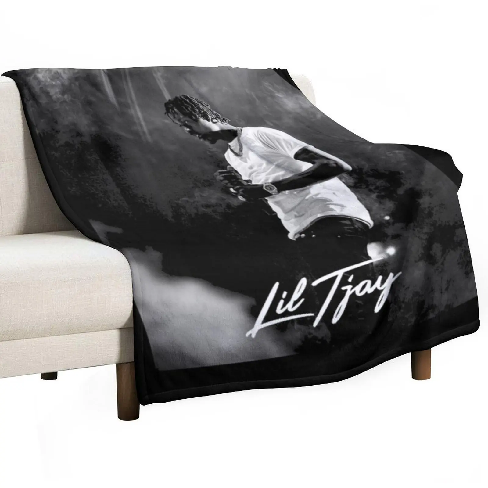 

Lil Tjay Throw Blanket All Season Lightweight Soft Blanket for Bed