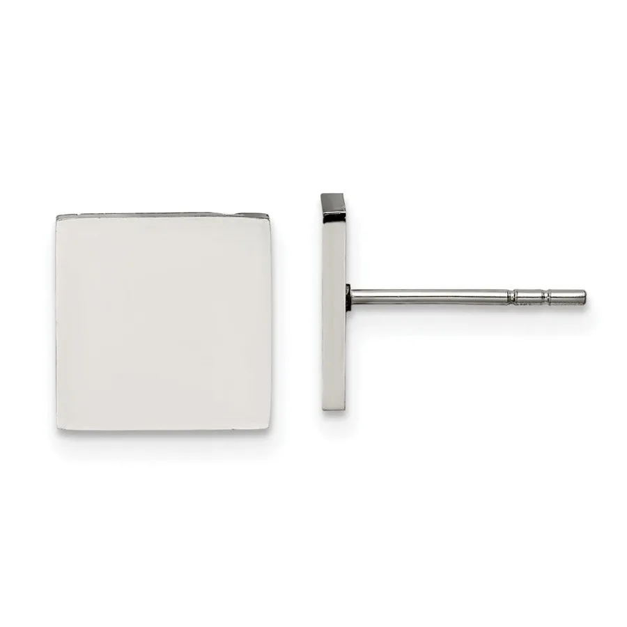 

Chisel Stainless Steel Polished Square Post Earrings