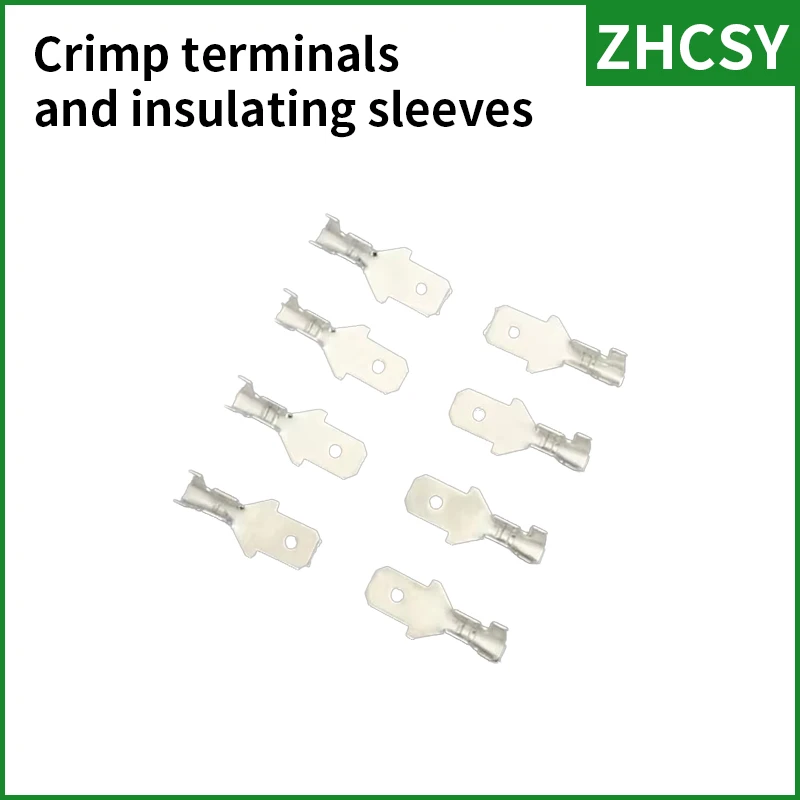 100pcs Female male Spade Connector tin plated 2.8 /4.8 /6.3 Crimp Terminal and Insulating Sleeves For Terminals 22-12AWG