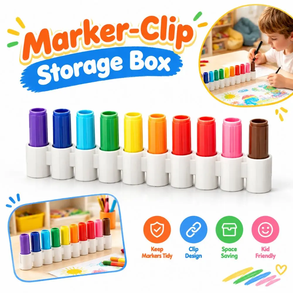 Clip Slot Marker Clip Storage Box Hollow Grid Structure Desk Organizer Pen Holder Organizer Stationery Storage Pen Storage Tray