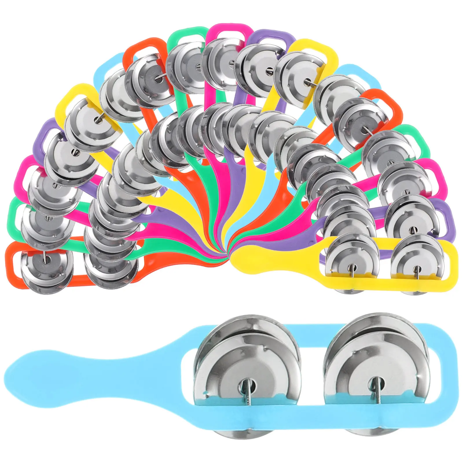 18Pcs Hand Bell Shaking Percussion Instrument Portable Music Accessory for Party Education Handheld Rhythmic Sound