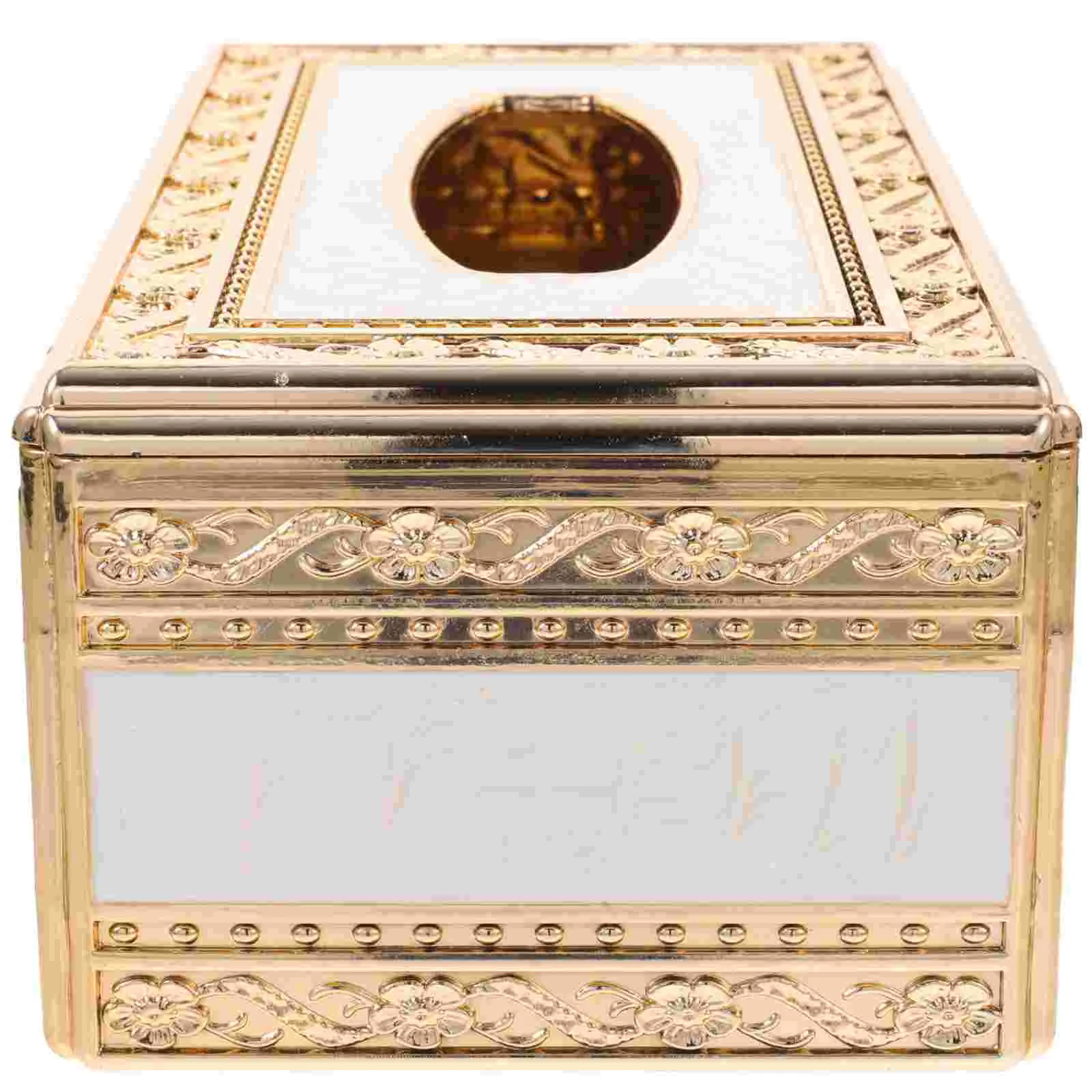 

Inlaid Gold and Jade Tissue Box Desktop Decor Organizers Vintage Paper Towel Holder Napkins Car Household Boxes