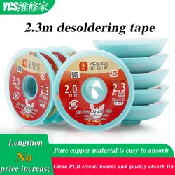 2MMX2.3M Desoldering Mesh Braid Tape Copper Welding Point Solder Remover Wire Soldering Wick Tin Lead Cord Flux For Soldering