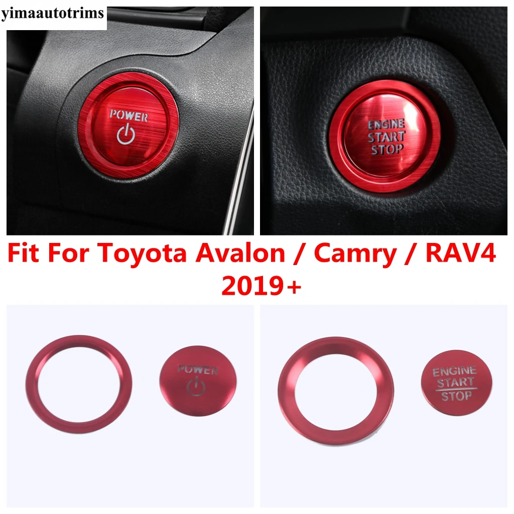 

Car Start Stop Engine Button Ring Circle Decoration Cover Trim For Toyota Avalon / Camry / RAV4 2019 - 2024 Accessories Interio