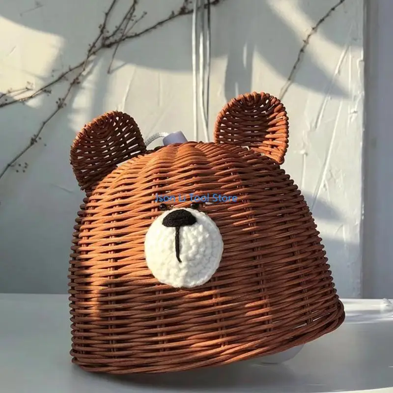 Y08D Recém -nascido Photography adereços Urso fofo para cabeça Chapeleiro Chandelier Light Shade Ten Iluminação Lâmpada o