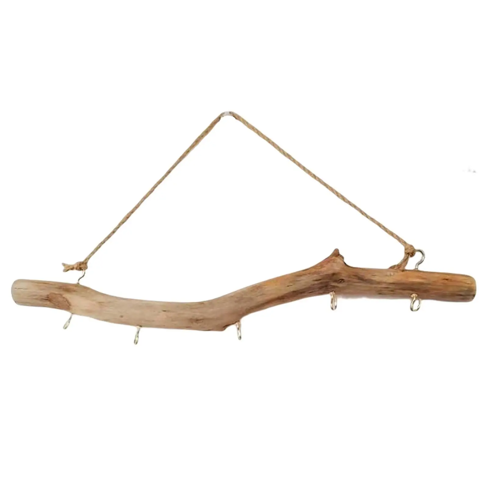 Wooden Hook Wall Mounted Driftwood Hook with Hooks Branch Hanger Rack for Small Item Key