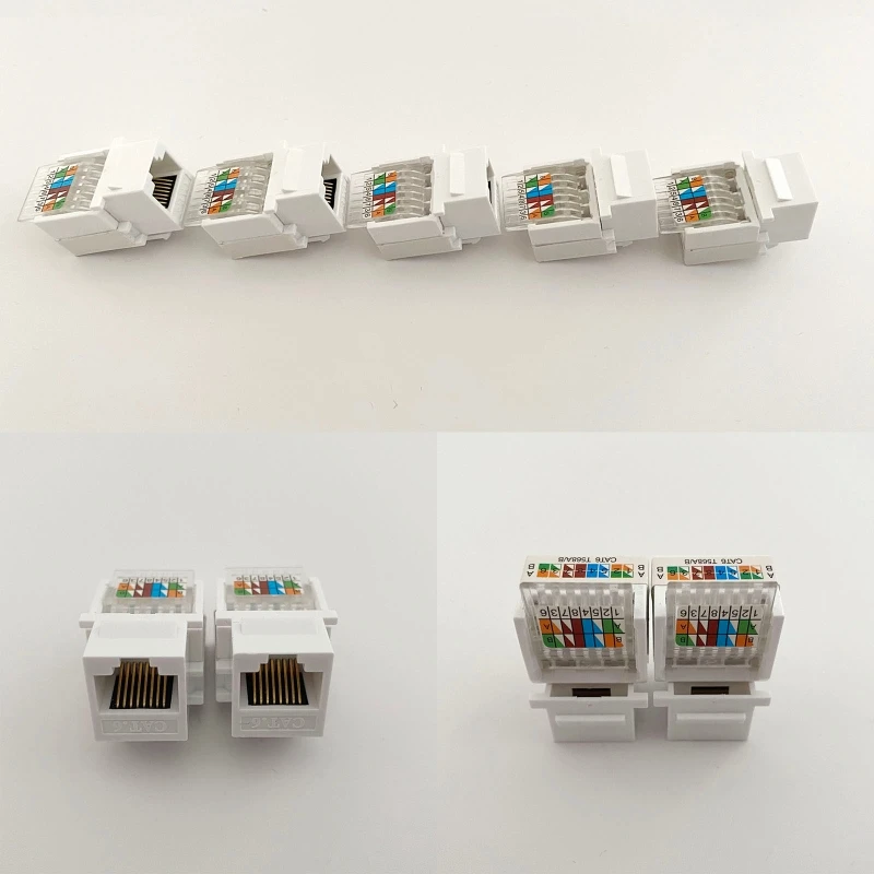 5Pcs CAT6 UTP Network Module Tool-free RJ45 Connector Information Socket Computer Outlet Cable Adapter Keystone