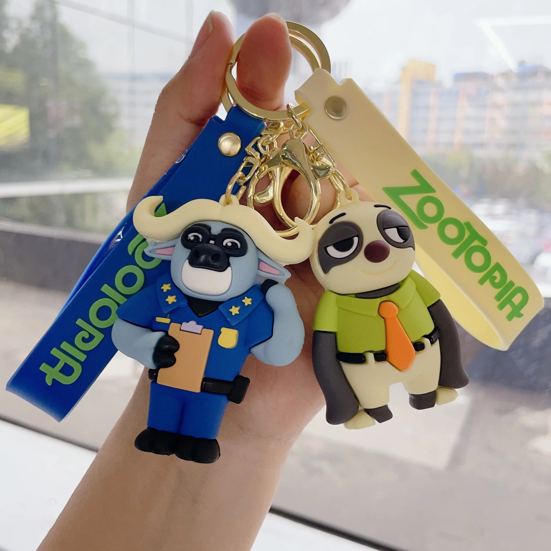 Cartoon Movie Zootopia Keychain Cute Judith Nick Keyring Backpack Bag Car Keys Accessories Key Tag Gifts