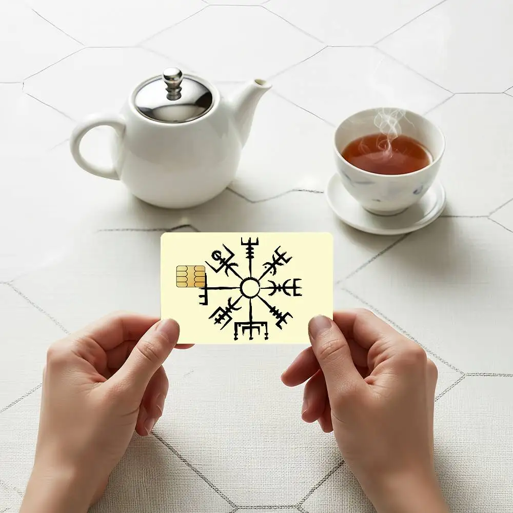 The Viking Vegvisir Credit Skin Cover Card Stickers 4PCS Film Bus Pass Front Decoration Bank Debit Waterproof