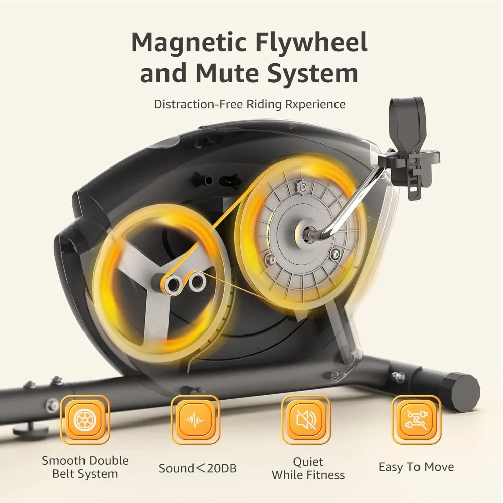 Odchylny rower treningowy dla dorosłych i seniorów - magnetyczny sprzęt do ćwiczeń na rowerze w pomieszczeniach do ćwiczeń w domu, czarny