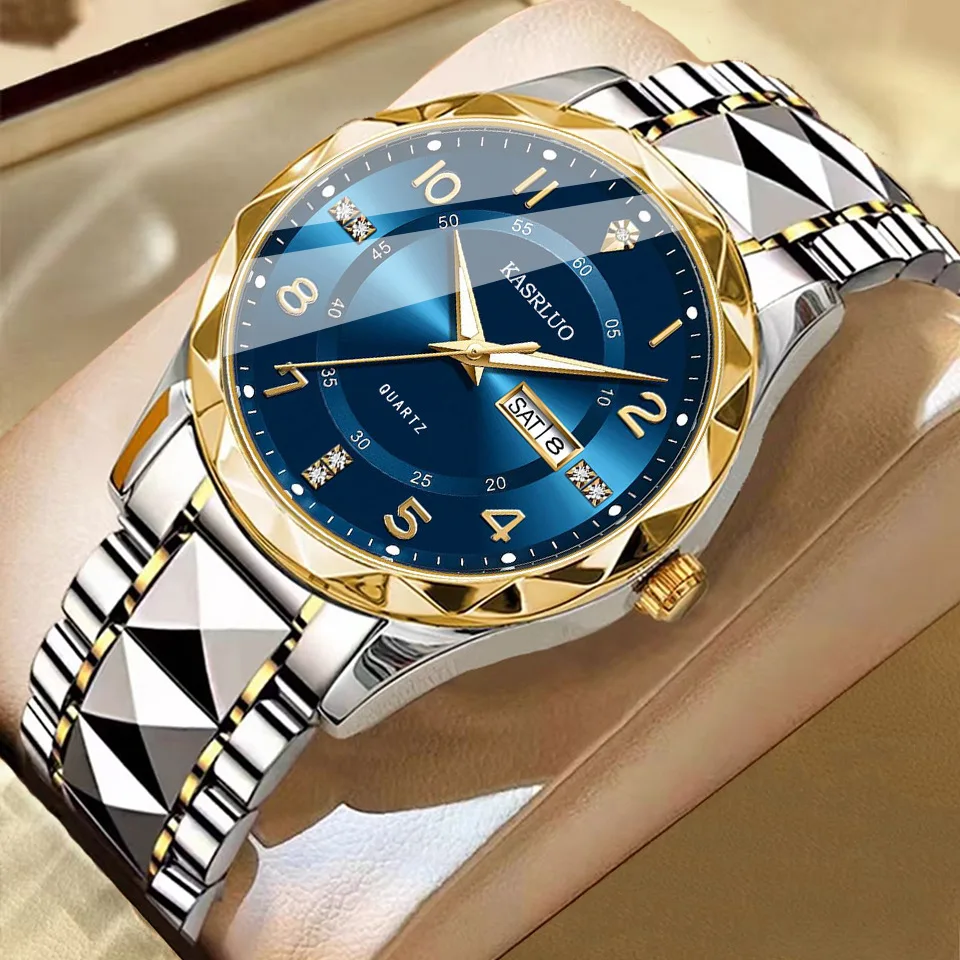 Men's Watch Double Calendar Waterproof Night Light Business Machinery Quartz Watch