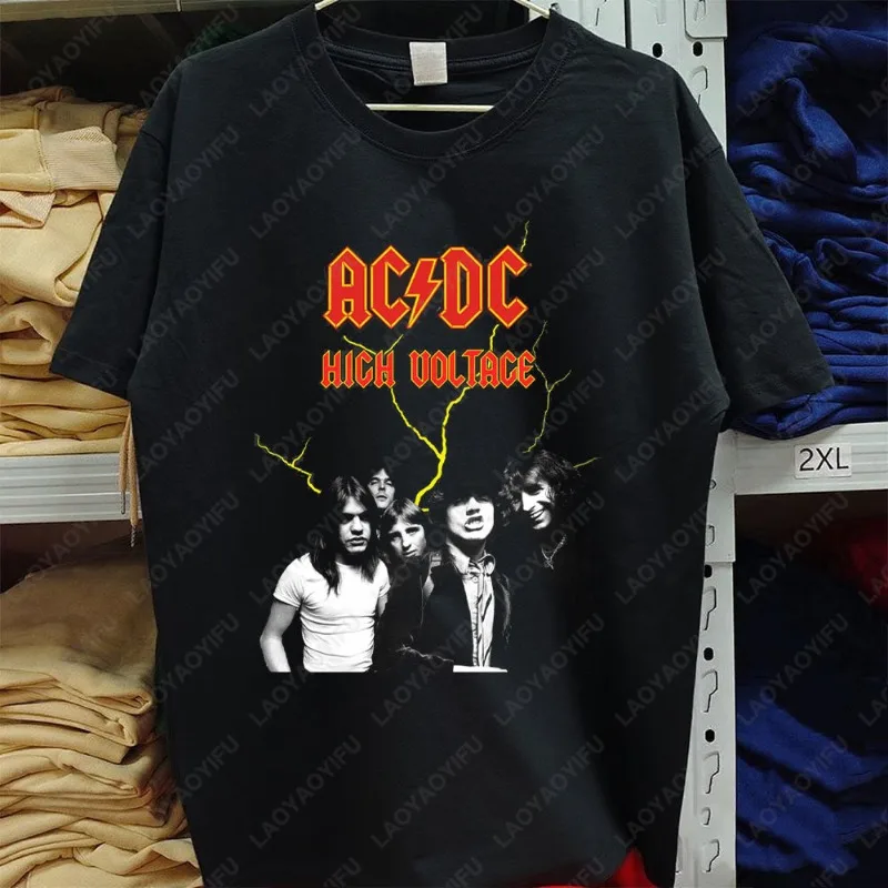 

Fashion AC-DC Highway To Hell Premium Classic Rock Tee Unisex Cotton Graphic T-shirts Summer Casual Wear Men Woman Crewneck Tops