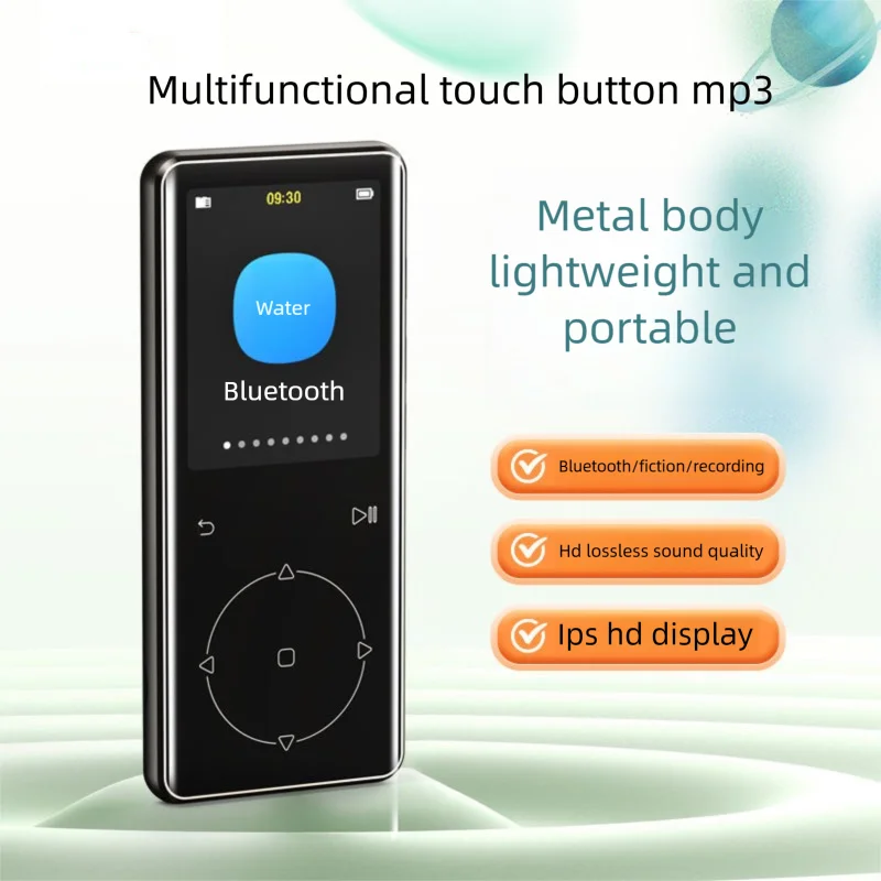 

Portable 64gb MP3 Player Bluetooth 5.3 HiFi MP3 Music Player Built-in Speaker 1.54inch Touch Screen MP4 Player with E-book