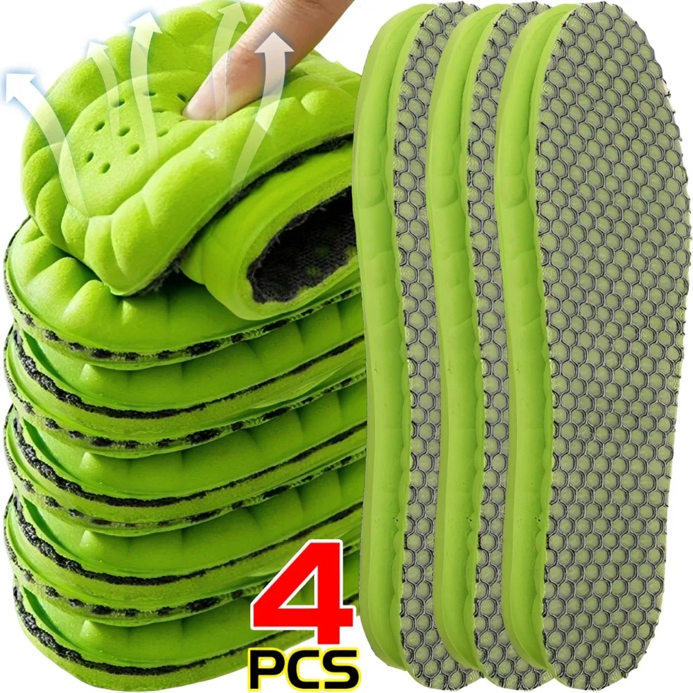 3D Cloud Dämpfende Schuh-Einlagen Atmungsaktives Mesh PU Sport-Einlegesohle Artemisia Geruchsbeseitiger für Laufschuhe Freizeitschuhe Herren Damen Einlage