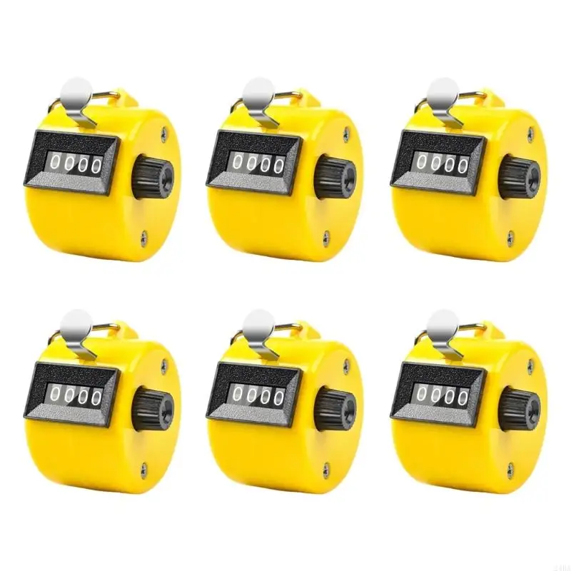  Practice Score Finger Counter Pack 6 Pack, 4 Number Press Counter with Side Knob and Finger Worn Form for Daily Records