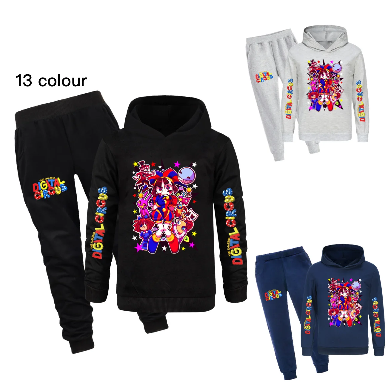 Cartoon The Amazing Digital Circus merch Clothing Suit Spring Autumn Boys Girls Clothes Kids Sport Hoodies Pants Sets Tracksuits