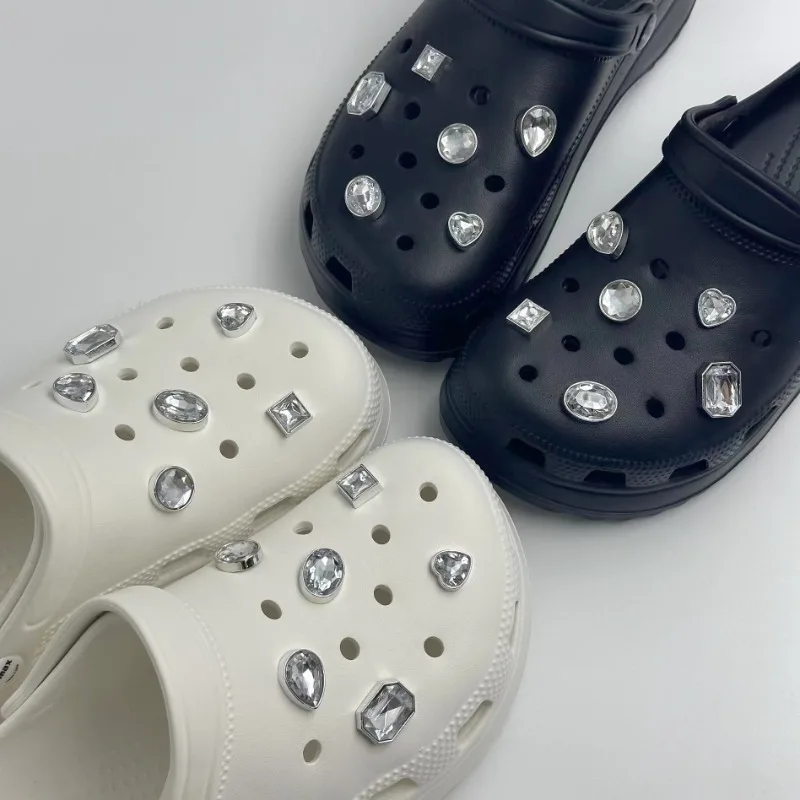 

Fashion Shiny Rhinestone Shoe Charms Designer Luxury Vintage Gem Shoe Decorations DIY All-match Elegant Clogs Jeans High Quality